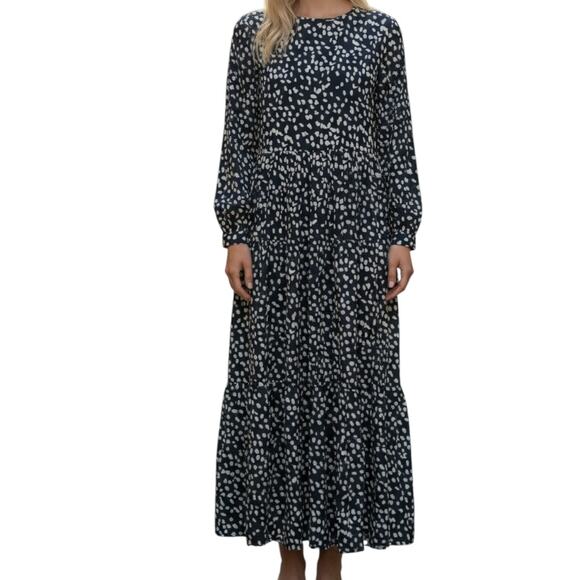 Never Fully Dressed Navy Rosemary Oversized Printed Midi Maxi Dress 4 6 NWT - Picture 1 of 7